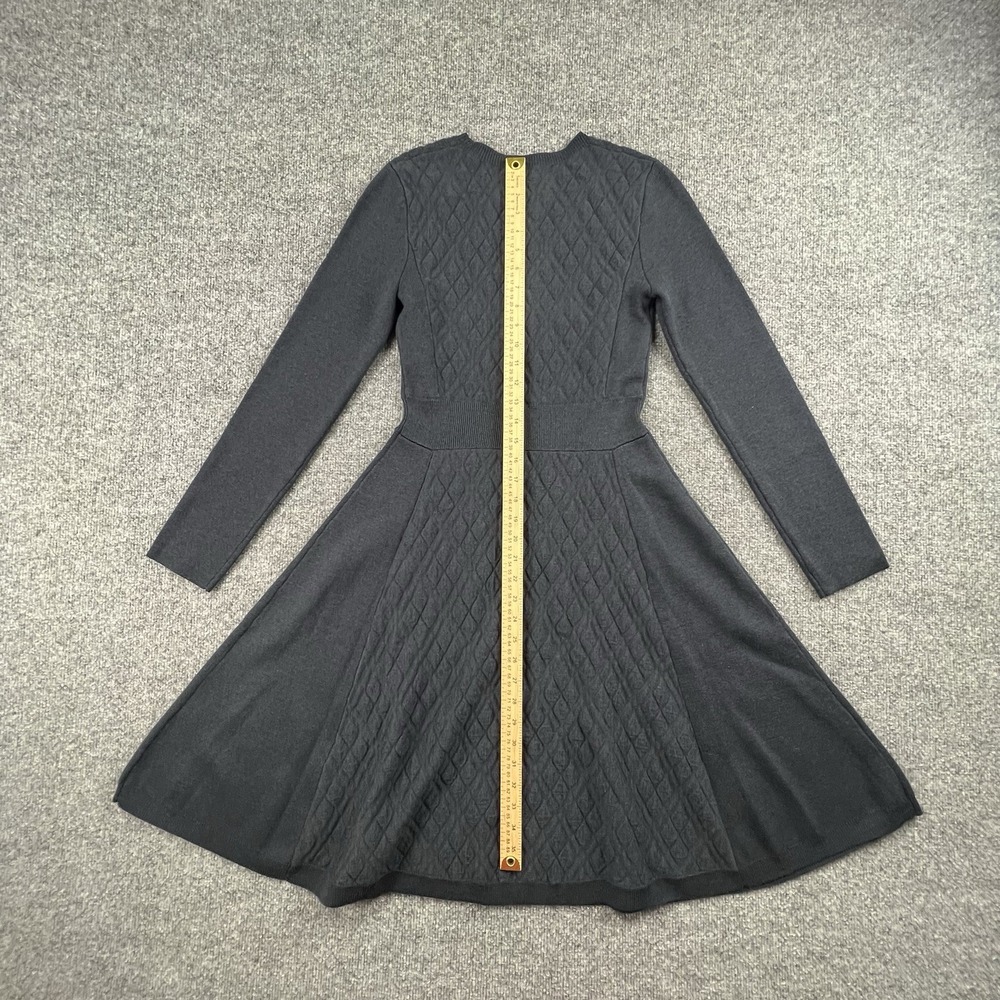 Lela Rose Full Skirt Sweater Dress Dark Navy Wool Silk Cashmere Sz S NWT - Picture 8 of 10